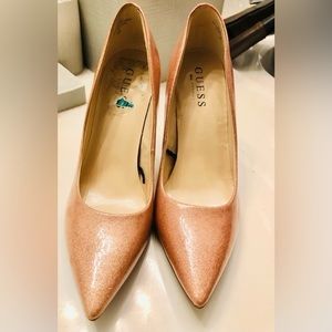 Guess Heels shoes Size M Cream & Tan with sparkling